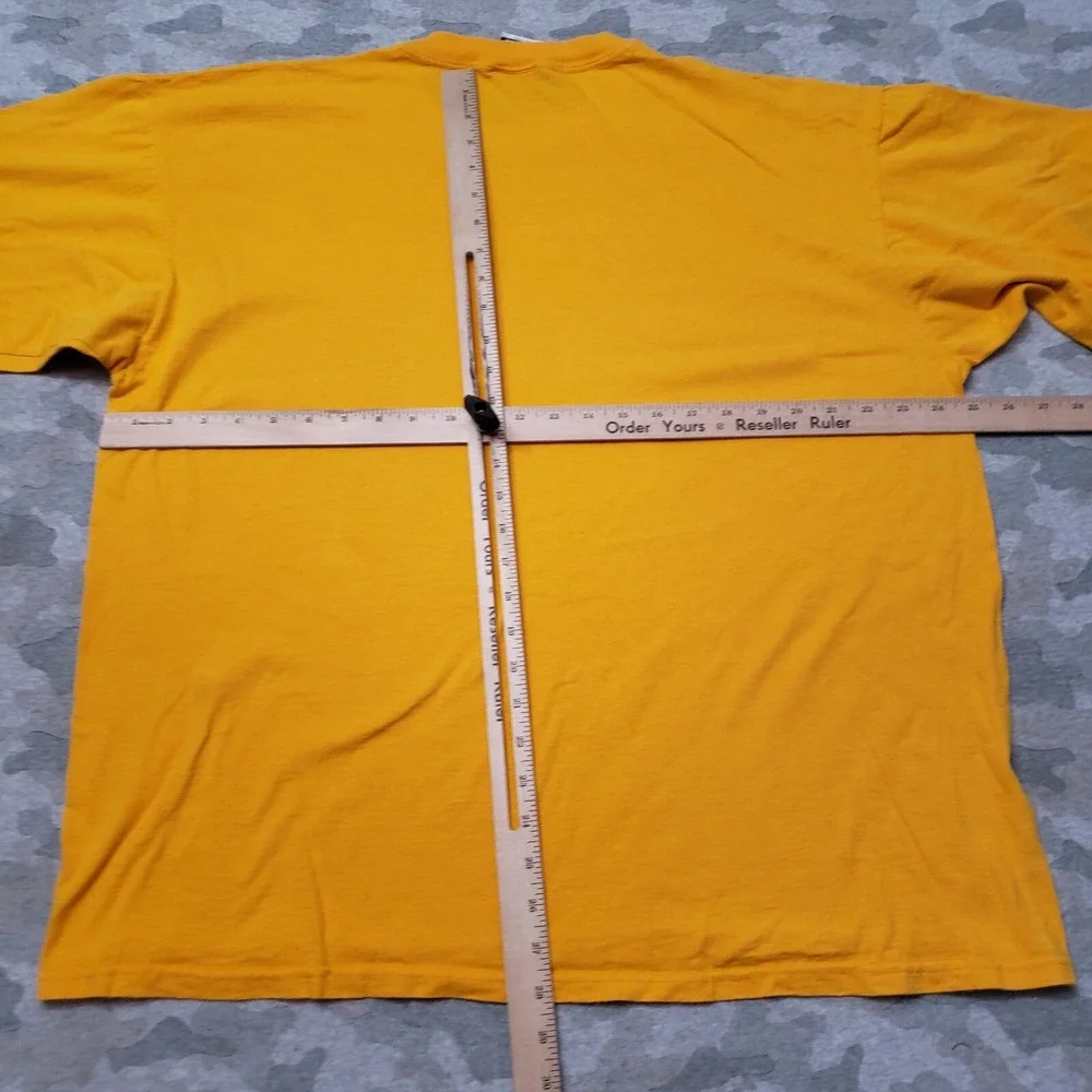 Vintage Lee‎ Shirt Mens Large Yellow Blank Heavyweight Sturdy Tees Short Sleeve